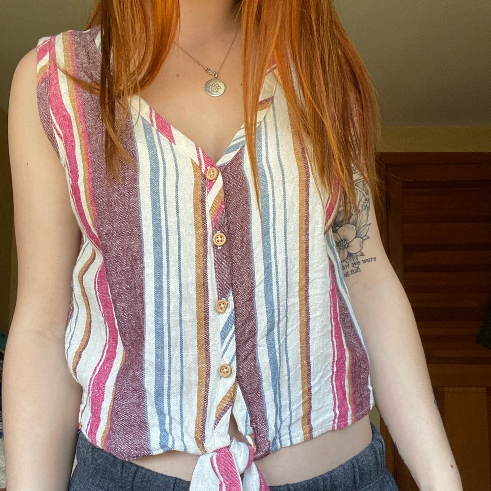 Striped tank crop top